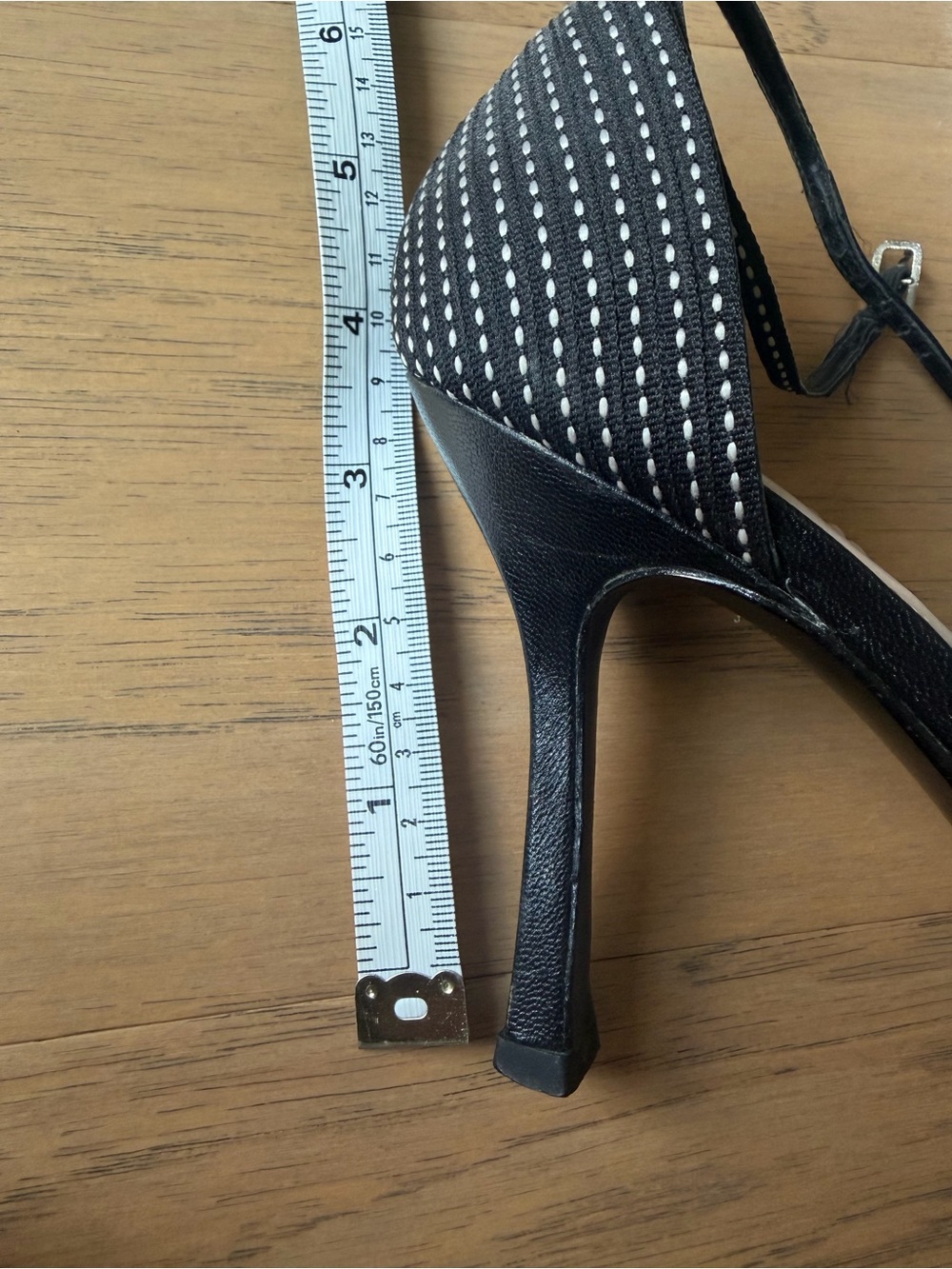 Colin Stuart Black Leather Floral Strap Heels with Pink & Yellow Accents - Picture 10 of 10